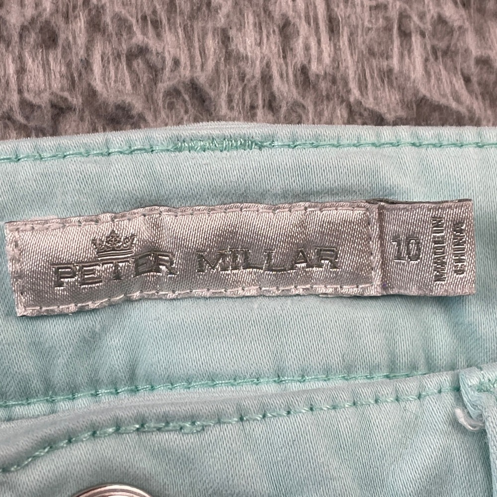 Peter Millar Pants Womens 10 Mint Green Sateen Five Pocket Slim Straight Chino - Picture 3 of 9